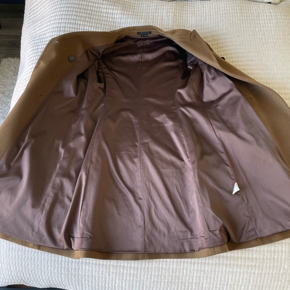 Theory Double Breasted Wool Blend Coat - Picture 8 of 11